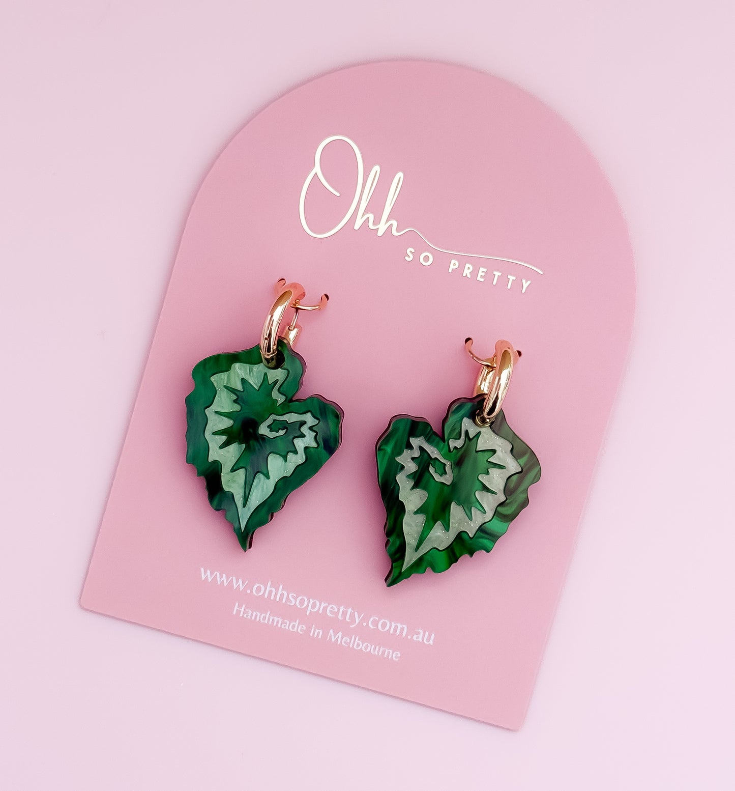 Begonia Escargot - Hoop Dangles