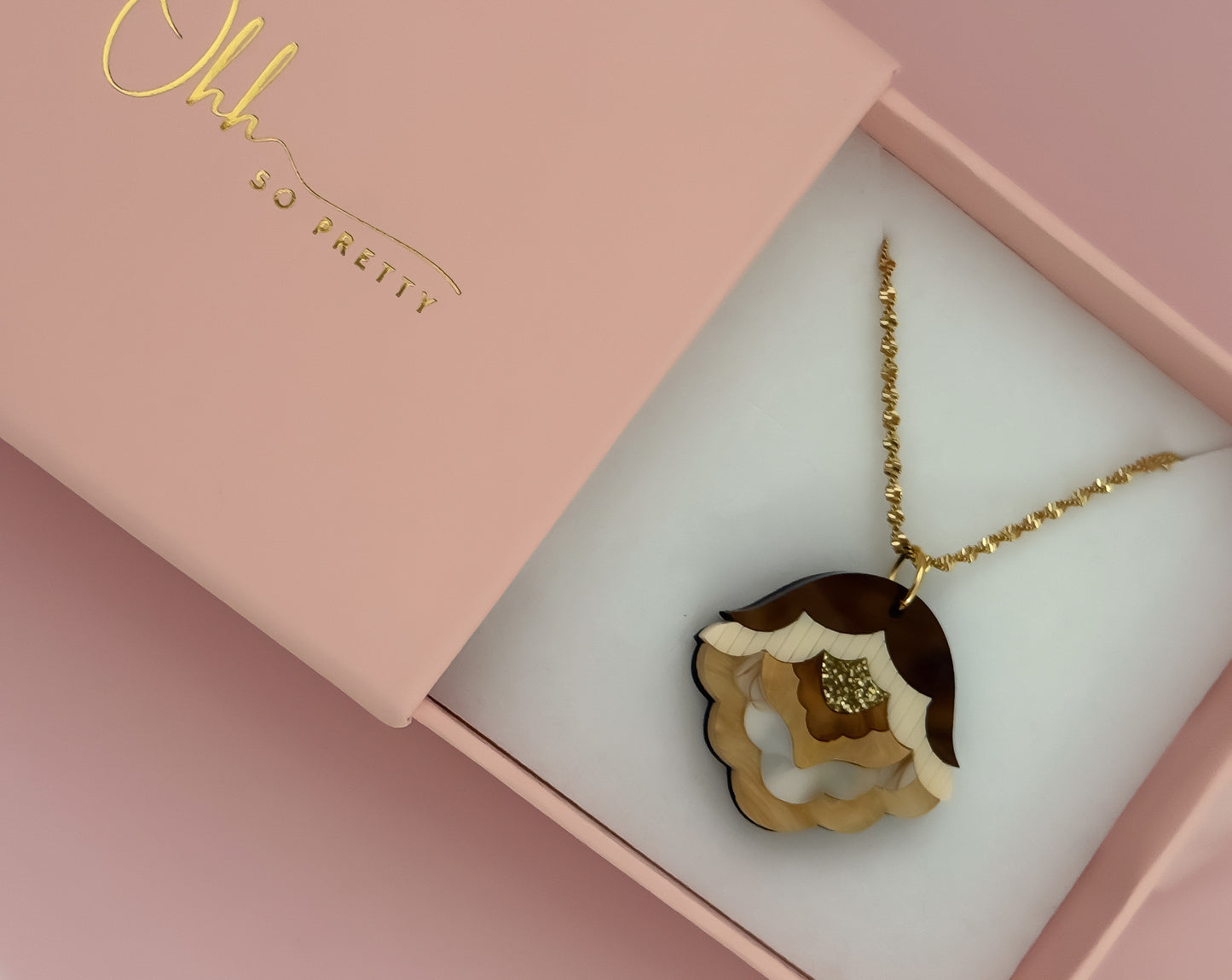 Folk Flower Necklace (Mocha)