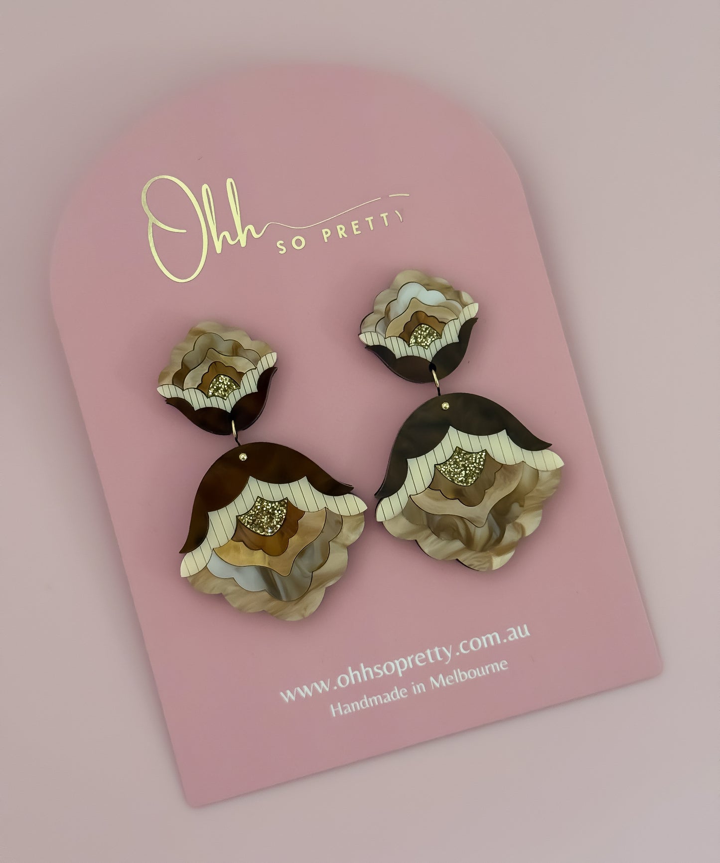 Pretty Folk Flower - Sweet Statement Dangles (Mocha)
