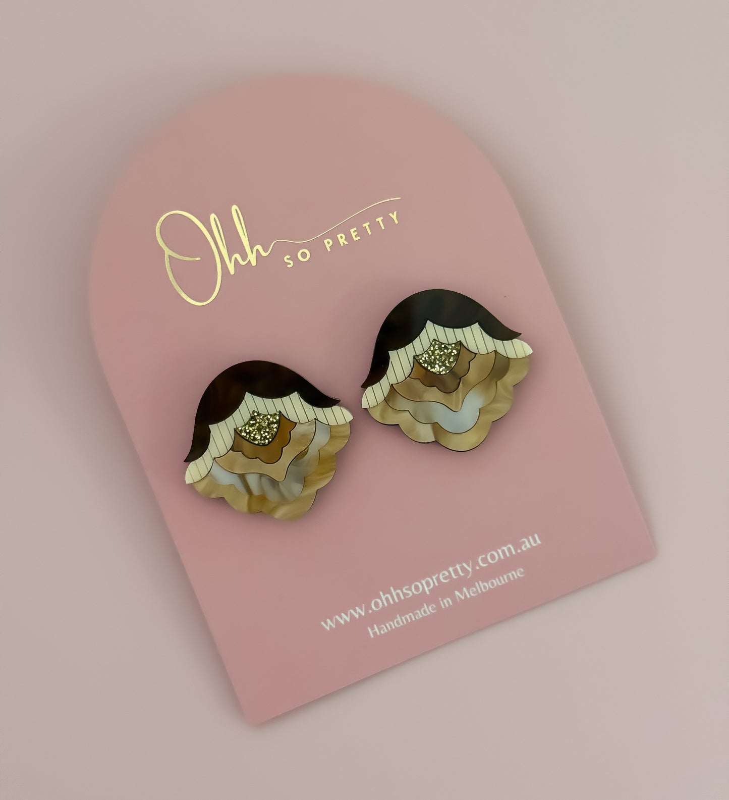 Pretty Folk Flower - Statement Studs (Mocha)