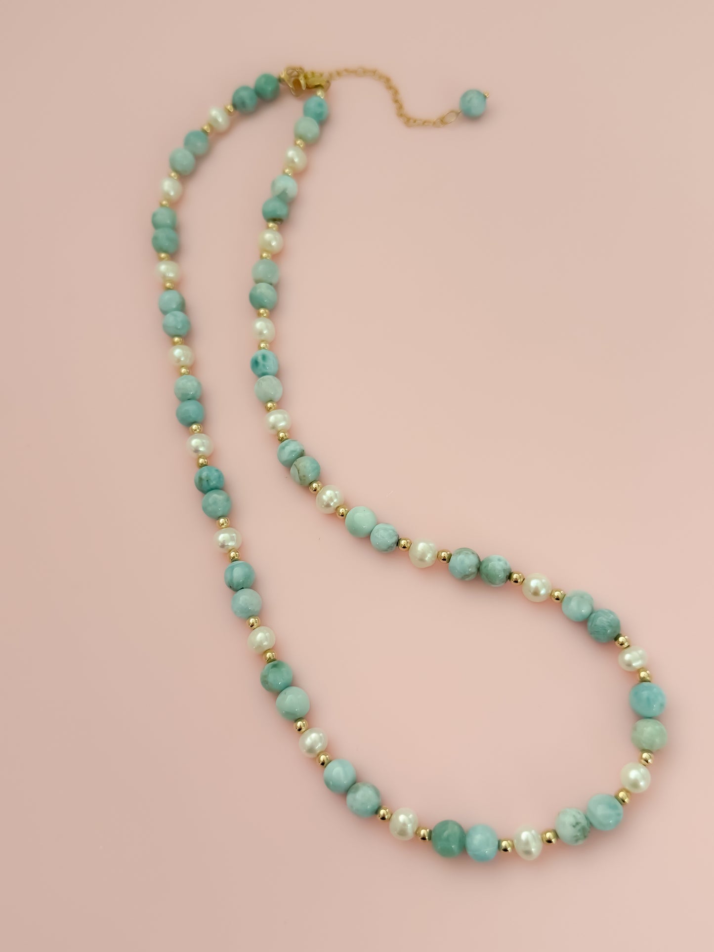 "Precious" Statement Necklace - Larimer Gemstones and Freshwater Pearls