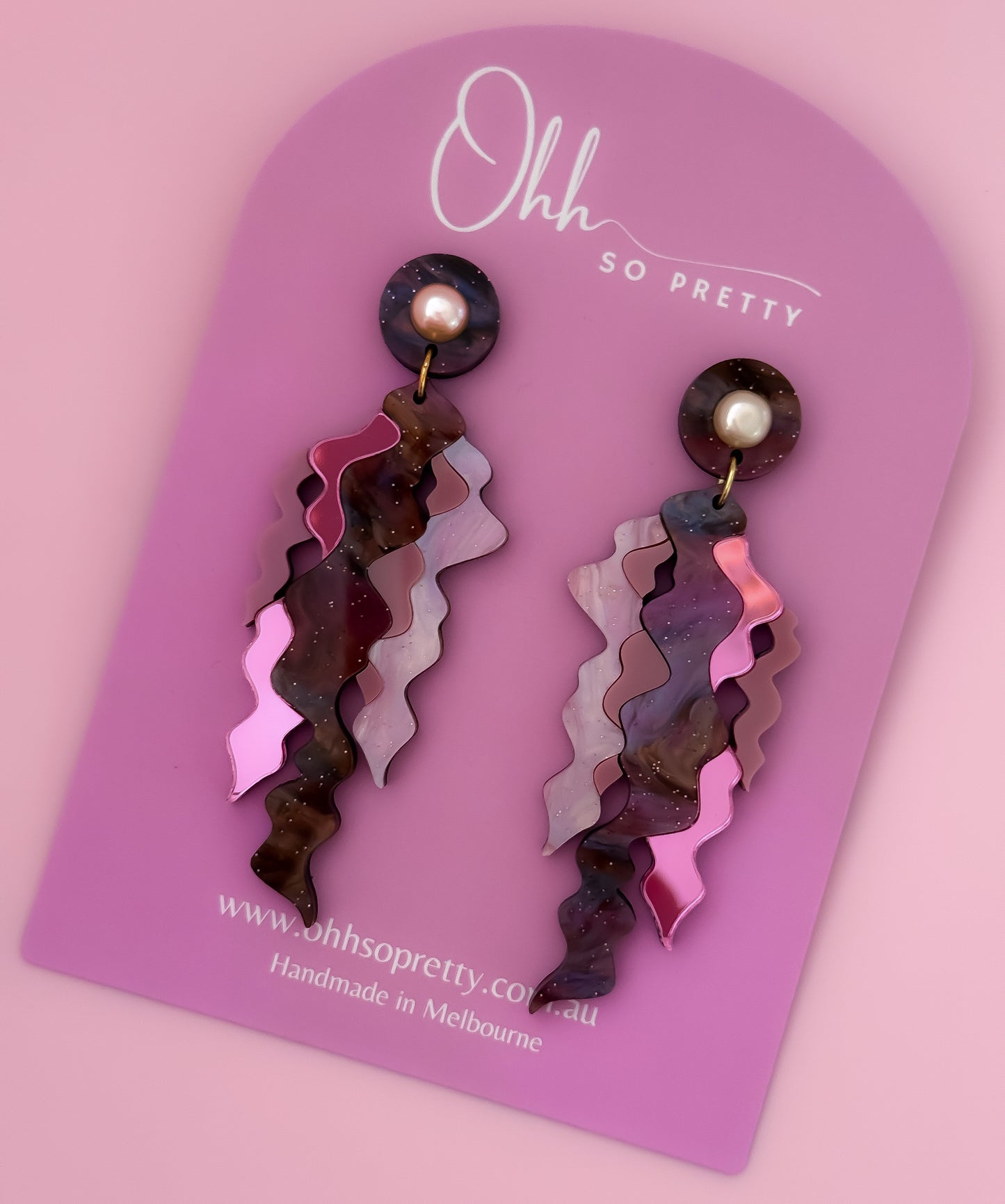 Coral Dancers - Statement Dangle Earrings