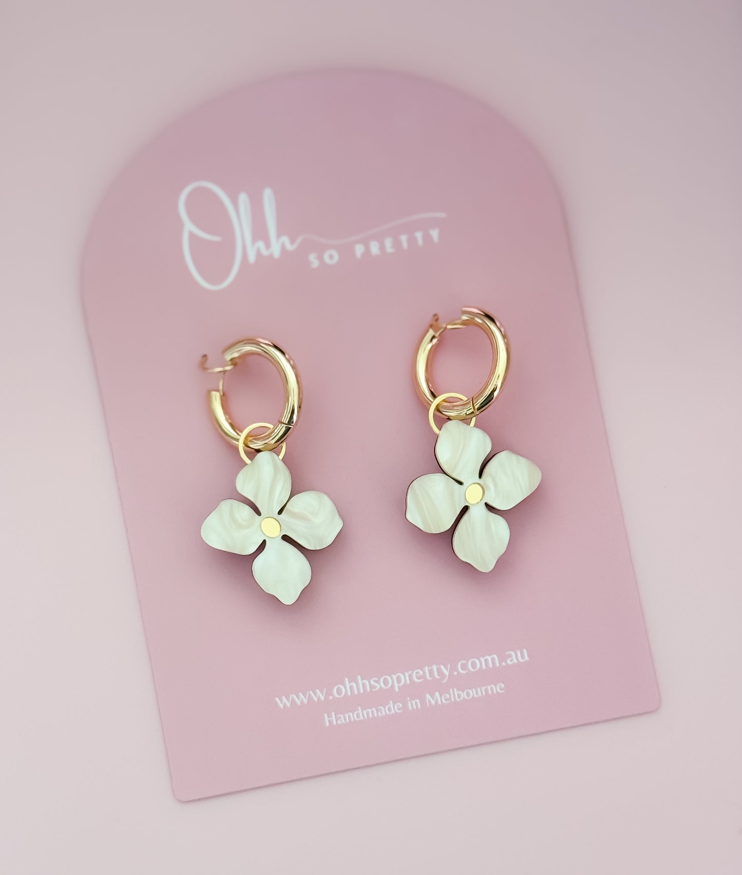 Hydrangea - Hoop Dangles WAS $49