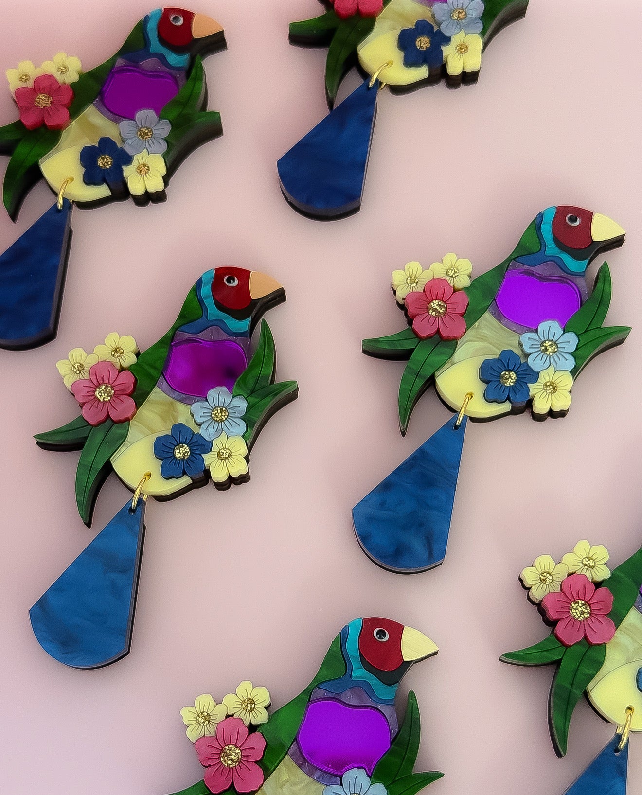 Gouldian Finch - Statement Brooch