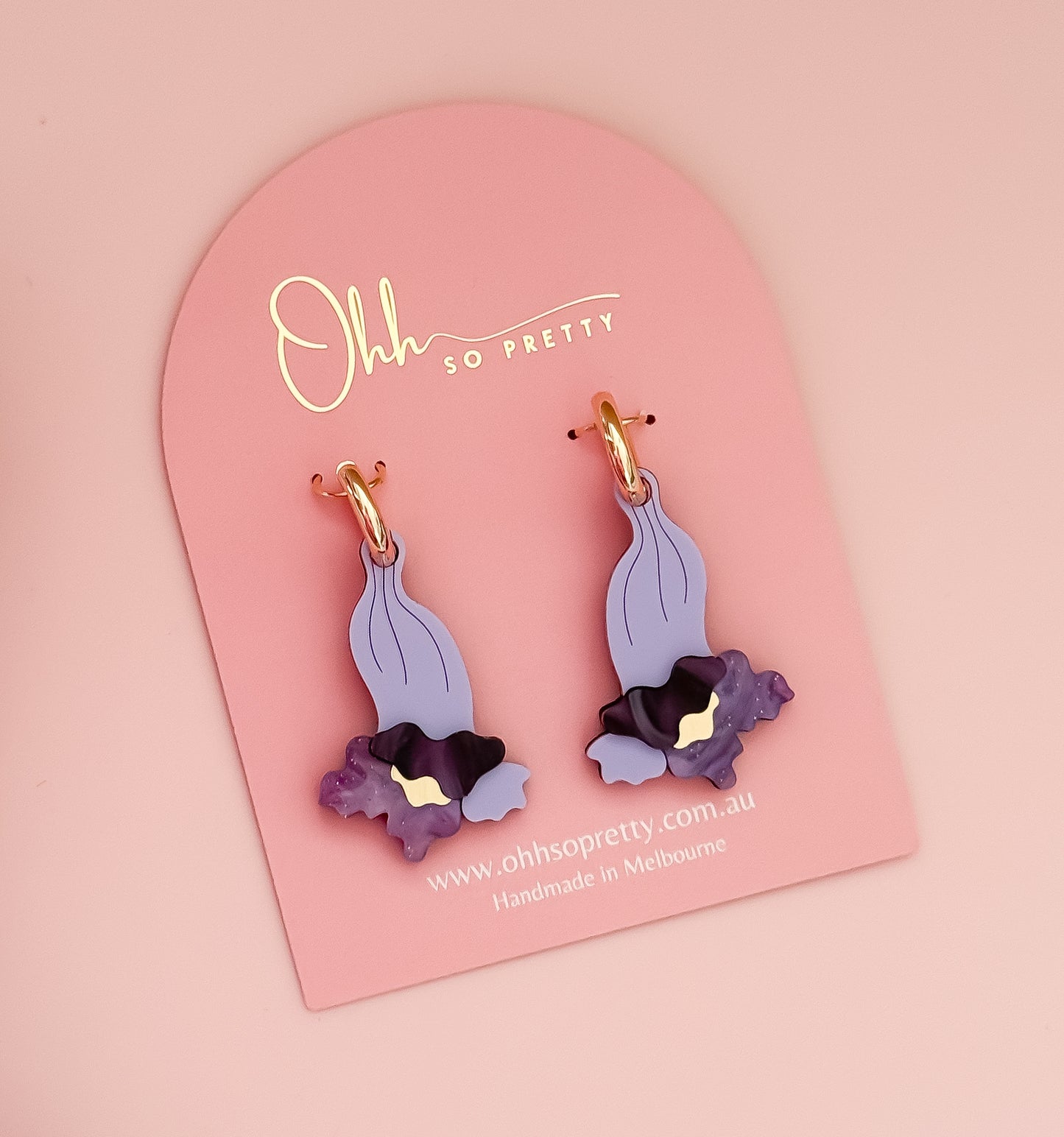 Jacaranda Flower - Hoop Earrings