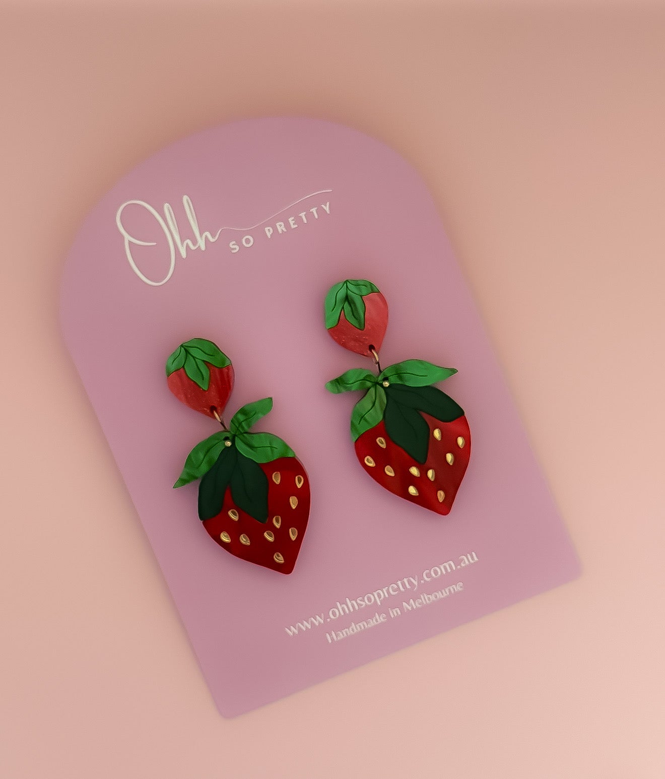 Sweet Strawberry - Statement Dangles