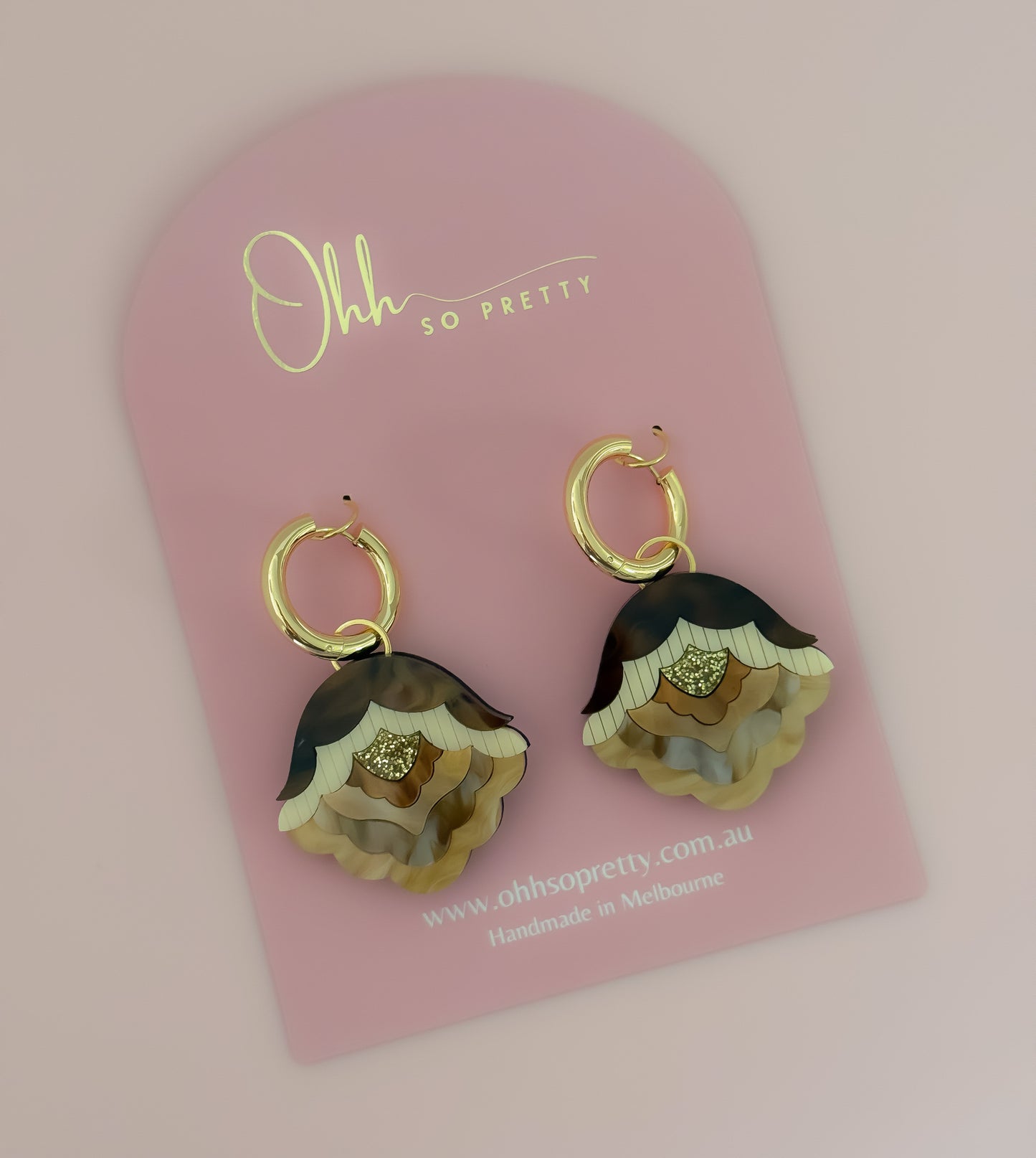 Pretty Folk Flower - Sweet Statement Hoops (Mocha)