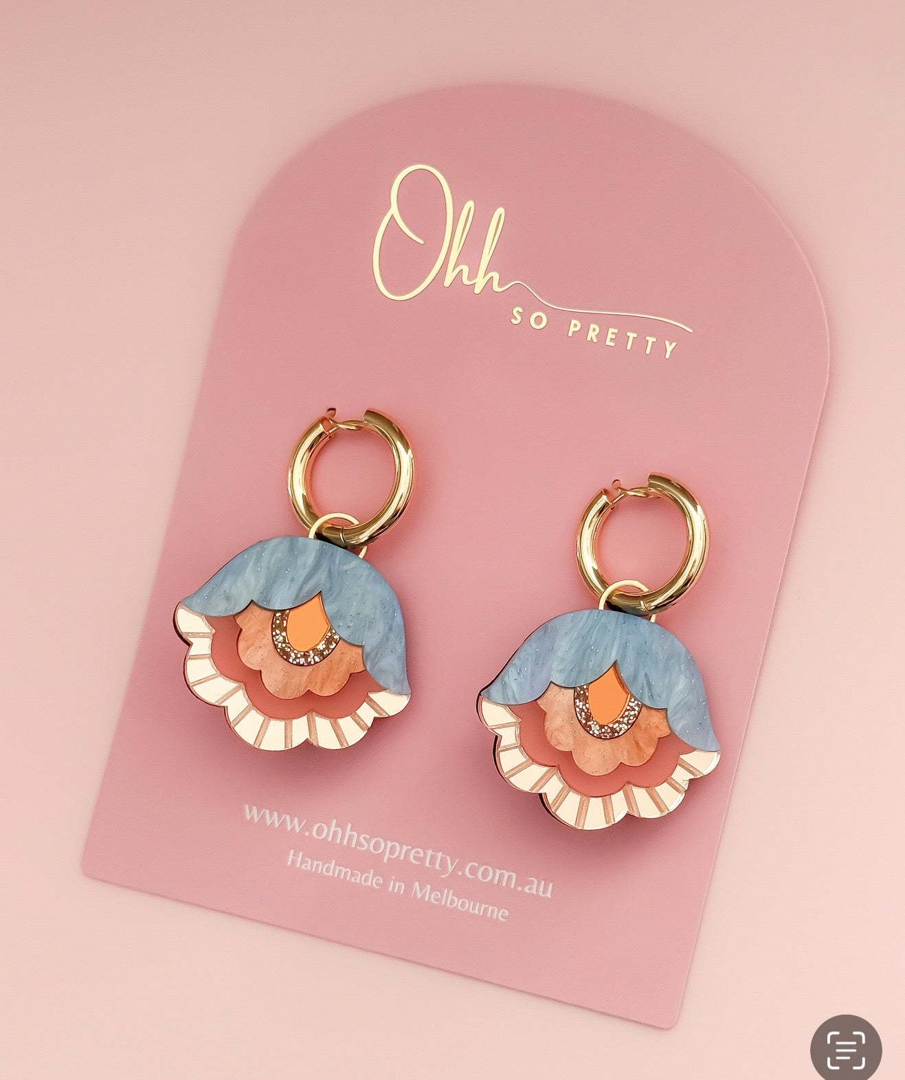 Folk Flower - Hoop Dangles