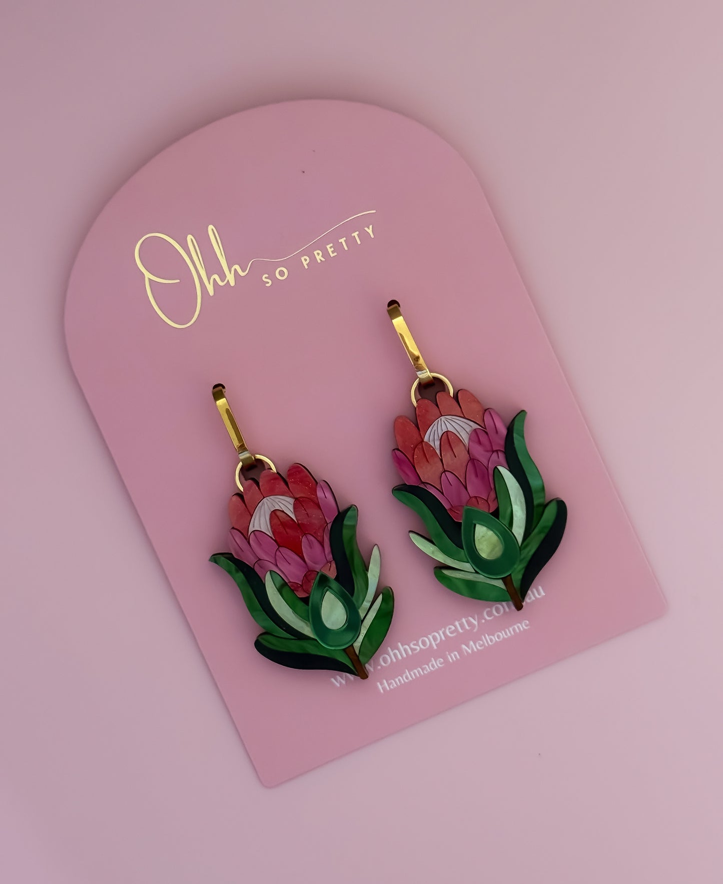 Protea Flower - Statement Hoop Dangles