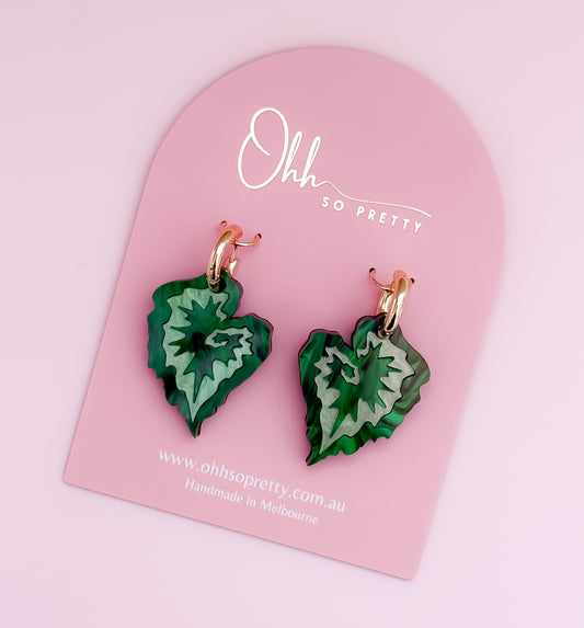 Begonia Escargot - Hoop Dangles