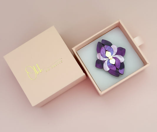 Iris Flower - Mini Brooch (Purple)