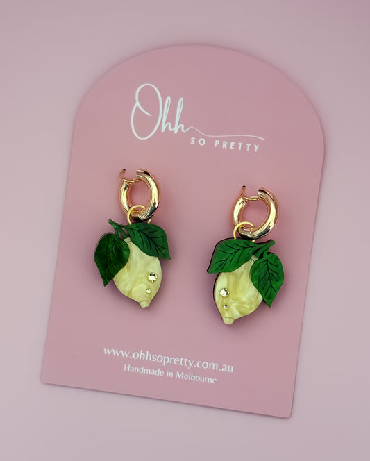 Summer Lemons  - Pretty Hoop Dangles