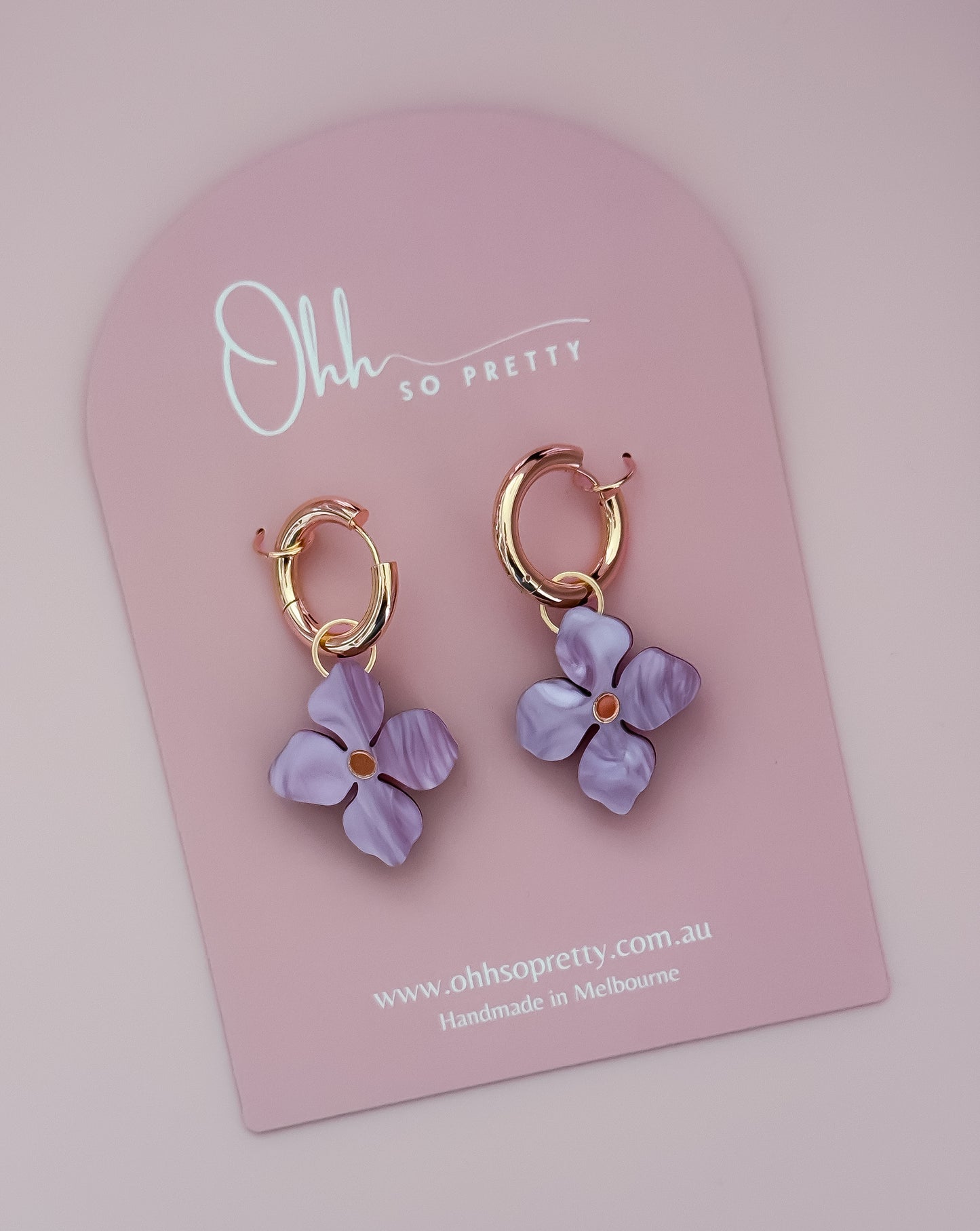 Hydrangea  - Hoop Dangles WAS $49