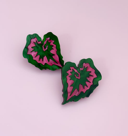 Begonia Rex- Dangles (Mounted on a French Hook)