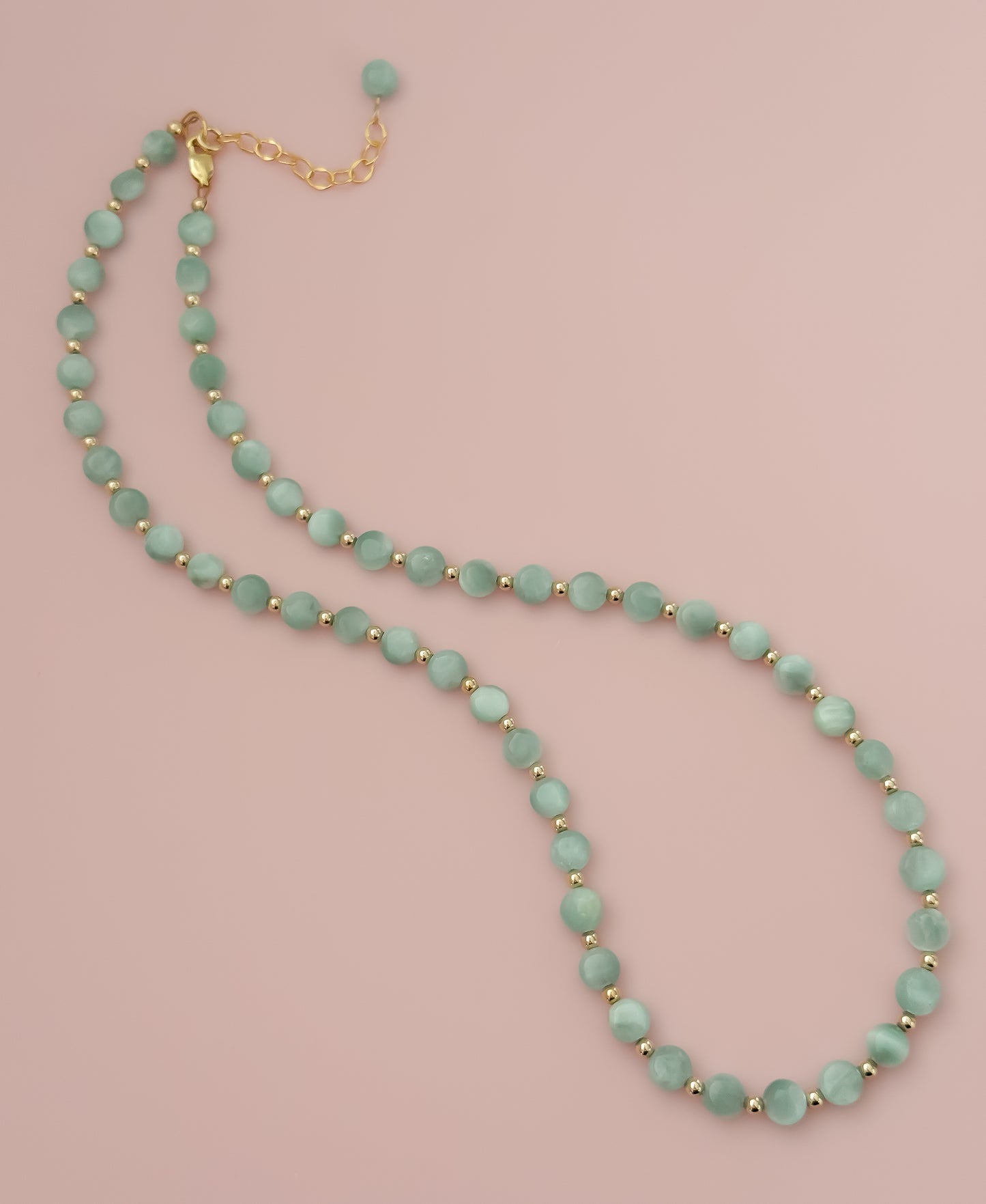 "Precious" Statement Necklace - Green Moonstone Gemstones