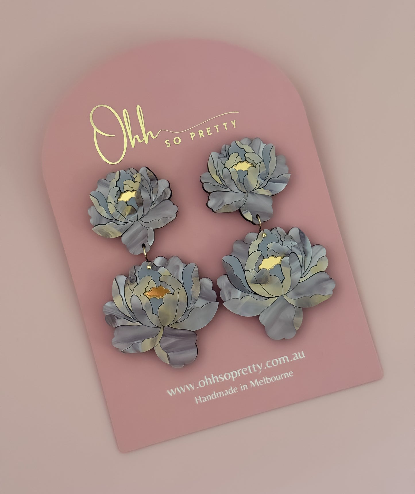 Lavender Peonies - Statement Dangles