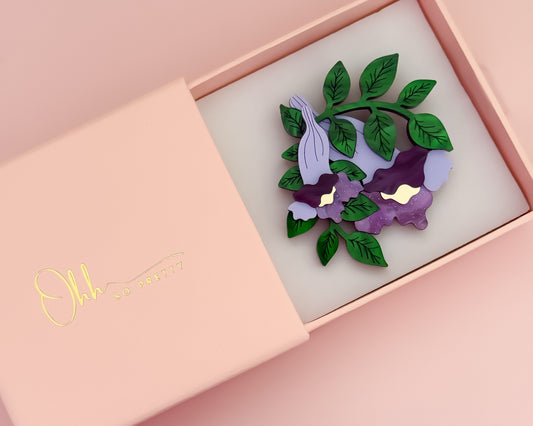 Jacaranda Flower - Statement Brooch