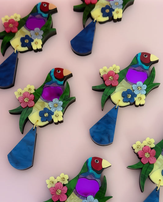 Gouldian Finch  - Statement Brooch