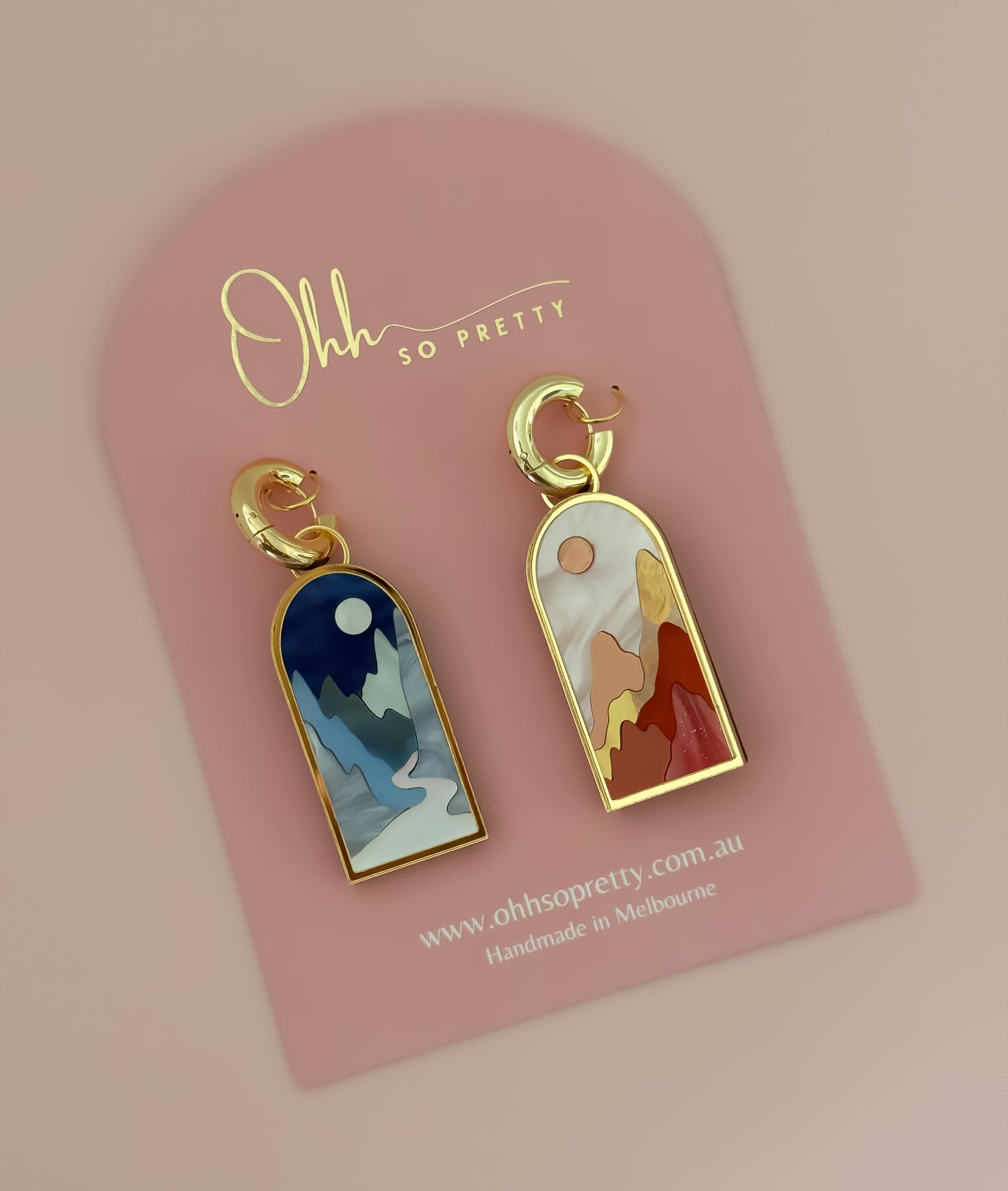 Moonlight and Sunset - Statement Hoops