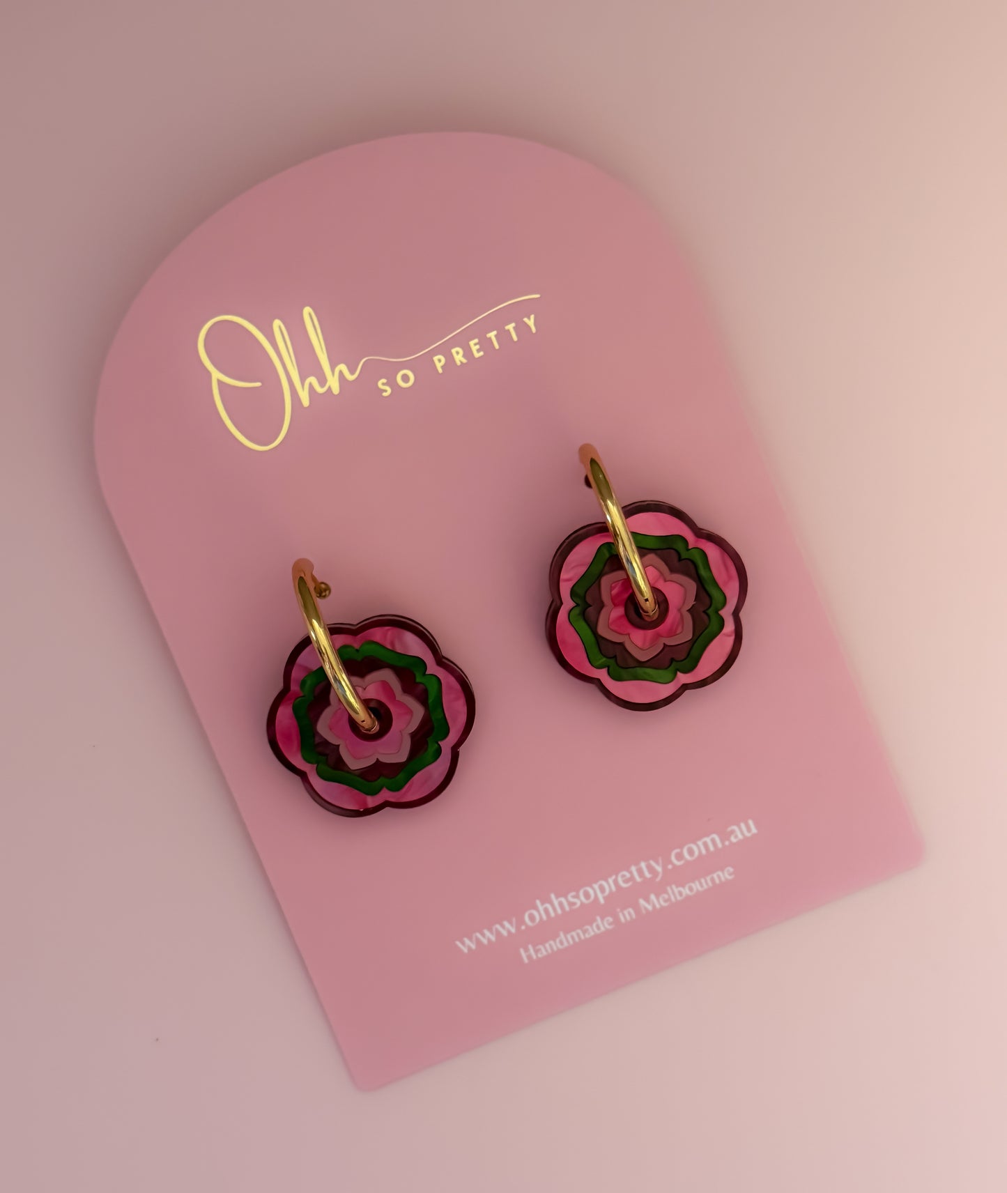 Folk Flower - Statement Hoops (Rose)