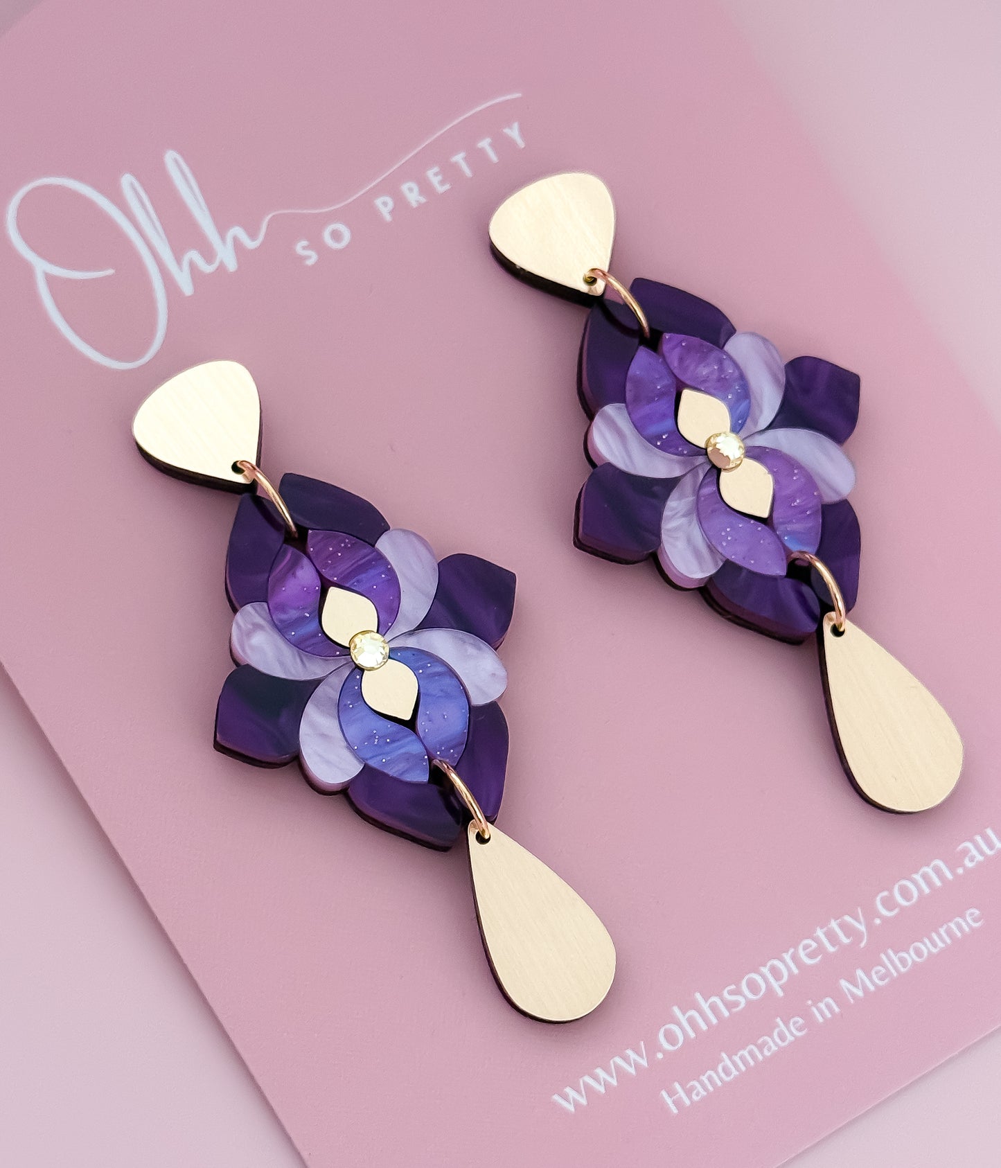 Iris Flower - Statement Dangles