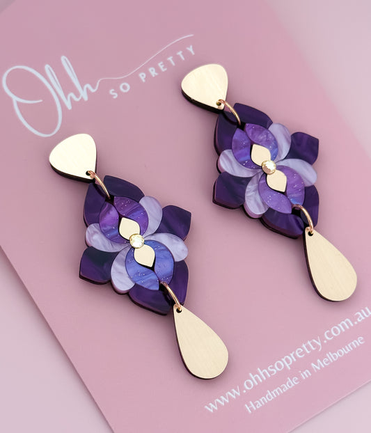 Iris Flower - Statement Dangles
