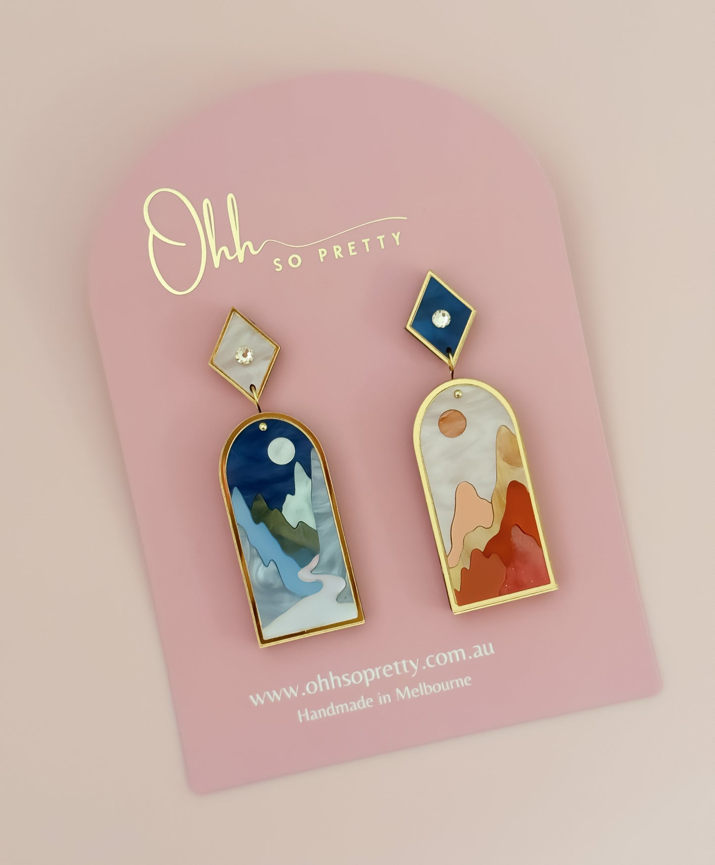 Moonlight and Sunset - Statement Dangles