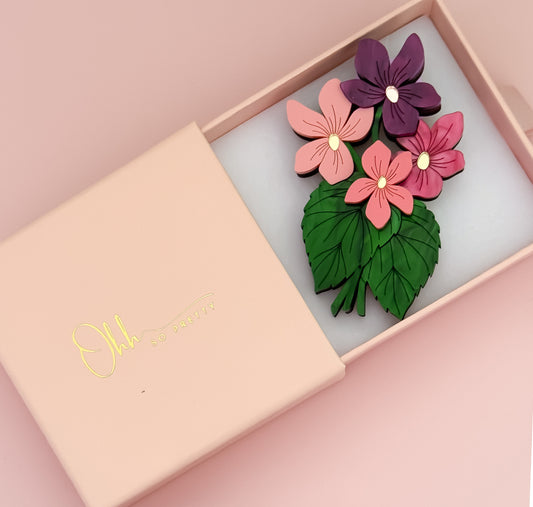 Violet Flower - Statement Brooch