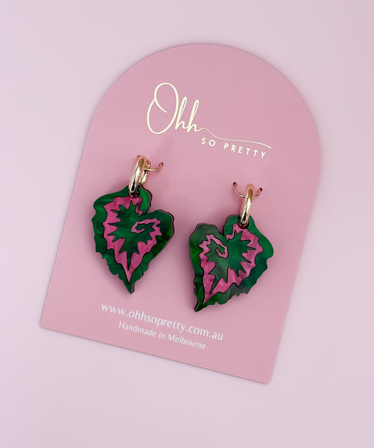 Begonia Rex- Hoop Dangles