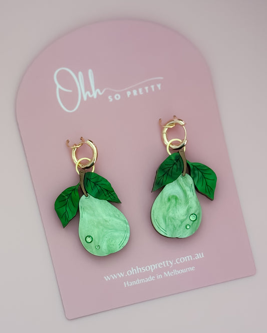 The Perfect Pear  - Statement Hoop Dangles