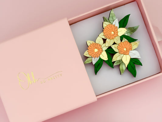 Daffodil - Statement Brooch (Yellow Flowers)